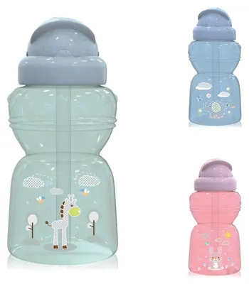 Immagine prodotto di Biberon per bambini Baby Care 325 ml sport spper animali coperchio protettivo cannuccia verde