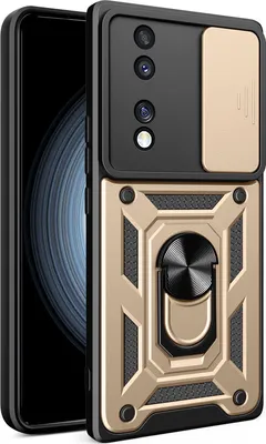 Produktbild von Hülle für Honor 70 mit Ring Ständer Halter Dia Kameraschutz TPU PC Hybrid Handyhülle Gold