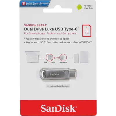 Produktbild von SanDisk Ultra Dual Drive Luxe 1TB USB Type-C SDDDC4-1T00-G46