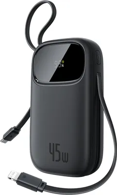 Produktbild von BASEUS EnerFill Powerbank 20000mAh 45W mit integrierten USB-C/Lightning Kabeln