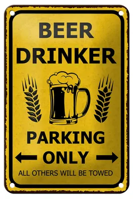 Produktbild von Blechschild Spruch 12x18 cm Beer Drinker parking only Deko Schild