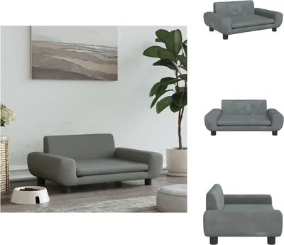 Obrázok produktu pre vidaXL Pelech pre psa tmavosivý 70x45x33 cm zamat - Pelechy pre psov