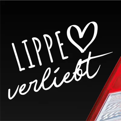 Produktbild von Auto Aufkleber Lippe verliebt Herz Fluss Wasser Water Liebe Car 19x10 cm Weiss Matt Sticker Heckscheibenaufkleber