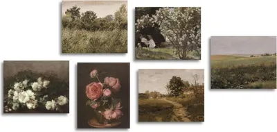 Zdjęcie produktu dla Zestaw ścienny Vintage French Country Flowers 20x25 cm 6 sztuk bez ramy