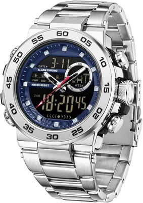 Produktbild von Herren Militär Sportuhr Analog Digital 5ATM Wasserdicht mit LED Leuchtdisplay, Stoßfest, Tactical Armbanduhr für Outdoor