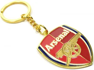 Produktbild von Arsenal FC offizieller Fußball-Schlüsselanhänger mit Clubwappen BS127 (Einheitsgröße) (Rot/Goldfarben)