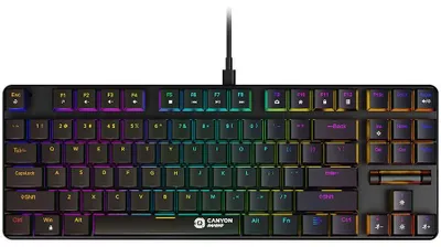 Imagen del producto de Teclado mecánico para juegos Canyon Cometstrike TKL GK-50, con cable, color