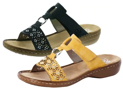 Produktbild von Rieker 60871 Schuhe Damen Pantoletten Sandalen, Größe:40 EU, Farbe:Blau