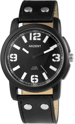 Produktbild von Akzent Herrenuhr mit Kunstlederionsarmband