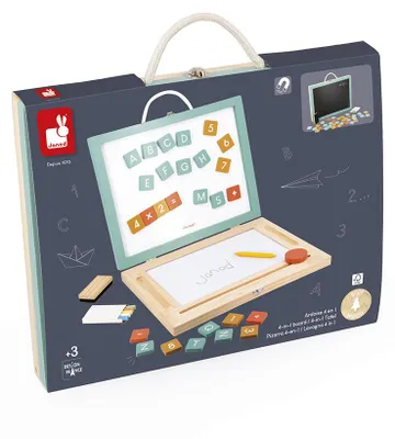Image de Tableau noir Janod - tableau à dessin éducatif 4-en-1 avec accessoires