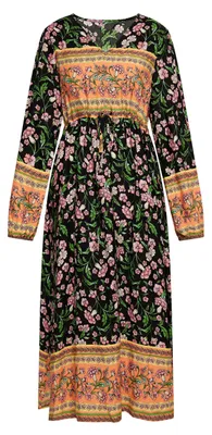 Produktbild von Gaya damen kleid - schwarz mehrfarbig, L