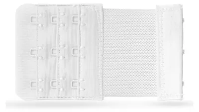 Immagine prodotto di Estensore per reggiseno, estensione flessibile per reggiseni - estensore elastico per reggiseno 3 ganci, occhielli - 9,5 cm x 5,5 cm (bianco) - estensore per reggiseno