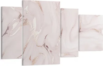 Produktbild von Bild auf Leinwand - Leinwandbild - 4 Teile - Rosa Marmor verschüttet - 120x70cm - Wand Bild - Wanddeko - Wandbilder - Leinwanddruck - Bilder - Wanddekoration - Leinwand bilder - DL120x70-4799