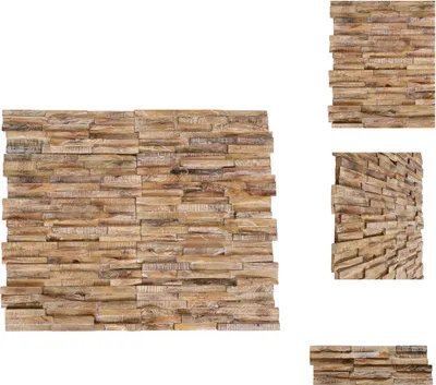 Produktbild von vidaXL 3D-Wandverkleidung 10 Stk. 1,01 m² Massivholz Teak - Wandverkleidung