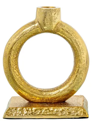 Produktbild von Kerzenständer mit Aluminiumsockel in Gold, 14 x 8 x 16 cm