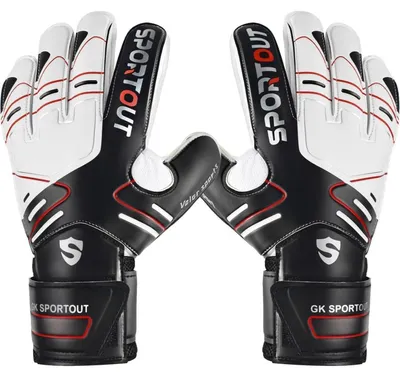 Immagine prodotto di Guanti da portiere con protezione per le dita, antiscivolo, in lattice da 4 mm, colore nero, taglia 7