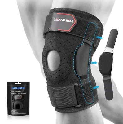 Produktbild von Kniebandage Knieorthese Kniestütze - Verstellbar - Mit Seitenstabilisatoren - XL - Für Sport und Laufen