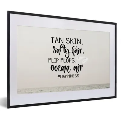 Produktbild von MuchoWow® Gerahmtes Poster Sommer - Meer - Schwarz 60x40 cm - Poster mit Schwarzem Bilderrahmen Wandposter Rahmen Foto Bilder - Schlafzimmer - Plakat in Rahmen - Drucken