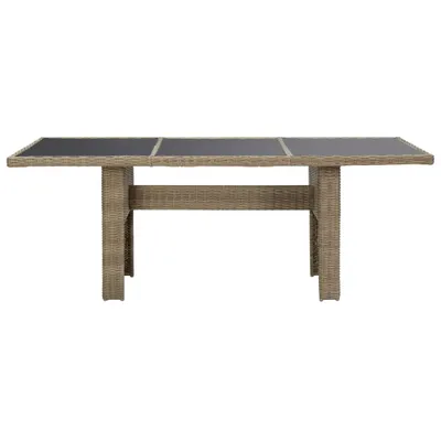 VidaXL Tavolo Da Giardino In Polyrattan Marrone 200x200x74 Cm – Piano In Vetro Temperato, Resistente Alle Intemperie - 2