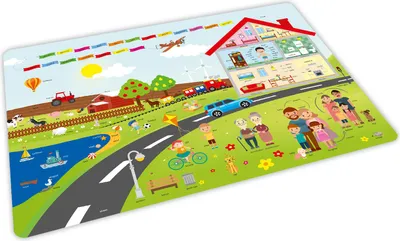 Produktbild von stabiles Vinyl Tischset - Englisch 2 Kinder Platzset abwaschbar