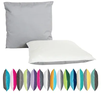 Produktbild von JACK 2-farbiges Wende Outdoor Kissen 45x45cm Dekokissen Wasserfest Garten Stuhl Elfenbein - Grau