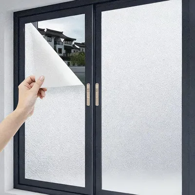 Image de Film d'obscurité mat, film de confidentialité opaque, 44,5 x 300 cm, adhésif statique, pour fenêtres