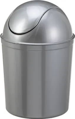 Produktbild von plast team Schwingdeckel-Abfalleimer 5 Liter silber