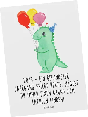 Produktbild von Mr. & Mrs. Panda Postkarte 2013 Geburtstag Freude - Weiß - Geschenk, Happy Birthday, Grußkarte, Geburtstagsgeschenk, Ansichtskarte, Alter, Geburtstagsfeier, Jahrgang