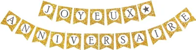 Produktbild von Girlande Happy Birthday Gold Glitzer gold glitzernd - Einheitsgröße