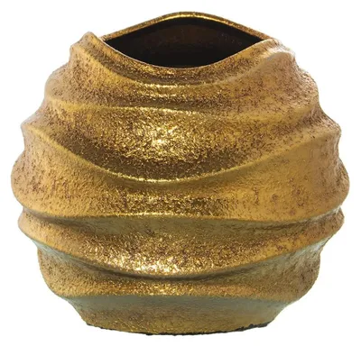 Image de Solidchoice - Vase en céramique dorée pour table, 26 x 23 cm