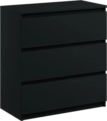 Produktbild von Kommode mit 3 Schubladen Sideboard Moderne schwarz mat