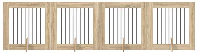 Obrázek produktu pro vidaXL Branka pro psy se 4 sloupky, dub Sonoma, 80 x 80 cm