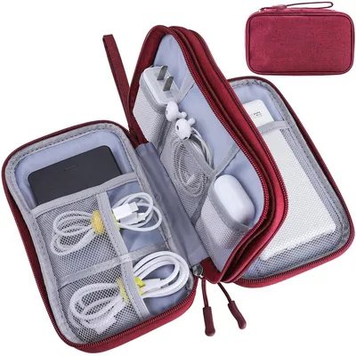 Immagine prodotto di Organizer per cavi - Impermeabile - 21,6 x 12,7 x 4,9 cm - Bordeaux - Per viaggio e uso quotidiano