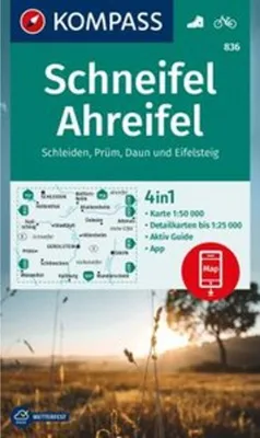 Obrázok produktu pre KOMPASS turistická mapa 836 Schneifel, Ahreifel, Schleiden, Prüm, Daun, Eifelsteig 1:50 000