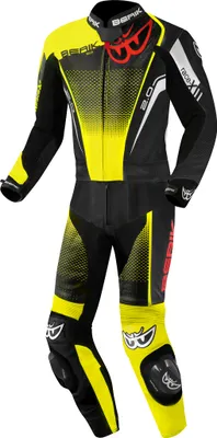 Produktbild von Berik XR-Ace Evo perforierte 2-Teiler Motorrad Lederkombi, schwarz/rot/gelb, 52