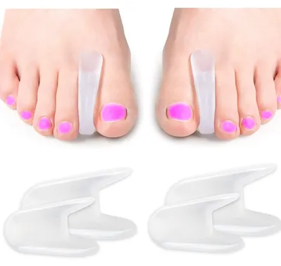 Productafbeelding van Gel Hallux Valgus Teen Spreider, Silicone Teen Separator, 4 Stuks, Pijnverlichting, Unisex voor Schoenen