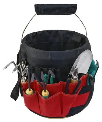Produktbild von Gartenwerkzeugtasche - Werkzeugtasche für Gartenwerkzeug - Mehrere Fächer - Großes Fassungsvermögen - Wasserdicht - Gartentasche für Outdoor - Rot