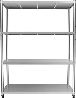 Image de Étagère de cuisine - Étagère robuste à 3 niveaux - Acier inoxydable 201 - Capacité de charge : 50 kg - Imperméable, inoxydable, antidérapante - 120 x 40 x 150 cm