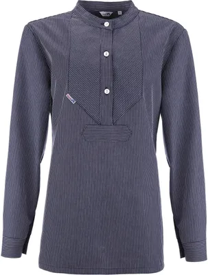 Produktbild von modAS Damen Fischerhemd mit optimierter Schnittführung für Damen - Hemd im traditionellen Finkenwerder-Stil in Blau mit schmalen Streifen Größe 38