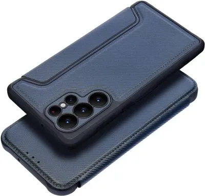 Obrázok produktu pre Puzdro na mobilný telefón "Razor" knižkový kryt magnetický karbónový kryt ochrana fotoaparátu pre Samsung Galaxy A34 5G Blue