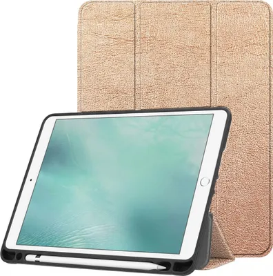 Productafbeelding van imoshion Trifold Bookcase voor de Apple iPad 6 (2018) 9.7 inch / iPad 5 (2017) 9.7 inch / Air 2 (2014)/Air 1 (2013) - Rosé Goud