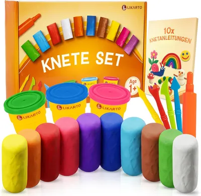 Produktbild von LIKARTO® Knete Set für Kinder ab 1 Jahr, 10 Farben & 5 Werkzeuge