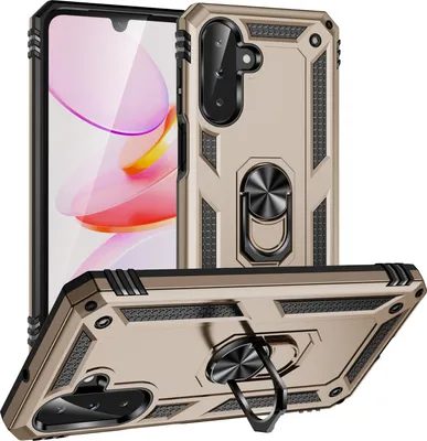 Produktbild von Schutzhülle für Samsung Galaxy A26 / A17 Dual Layer Robust Militäre Fallschutz Hülle mit Ringhalterung Ständer Gold