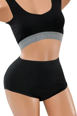 Produktbild von ALBERT KREUZ 2-Pack Periodenslip Baumwolle schwarz High waist, 40-42 / L