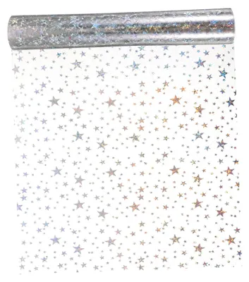 Produktbild von Transparente PVC-Folie mit Sternmuster 20x120cm für Bastelprojekte