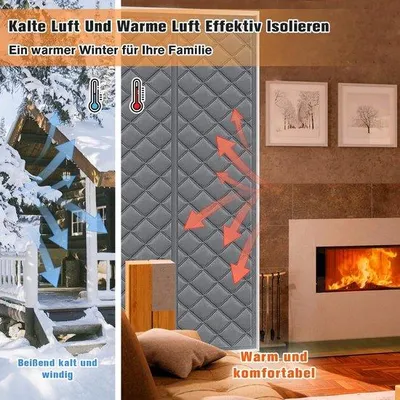 Produktbild von Famanu Thermisches Türvorhang 110 x 220 cm - Wärmeschutz, winddicht, haustierfreundlich