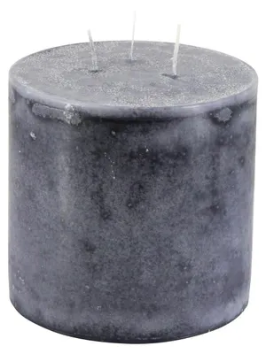 Dreidocht-Stumpenkerze, Anthrazit, Ø 15 cm, Höhe 15 cm