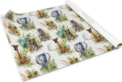 Produktbild von Löwe giraffe zebra elefant– Möbelfolie selbstklebend – PVC Klebefolie für Möbel – Küche – Schränke – Möbelrenovierungsfolie – Möbeldekorfolie – 100x50 cm