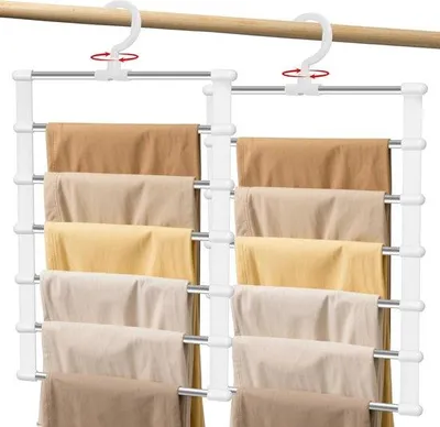 Produktbild von Famanu Hosenbügel Set von 2 - platzsparend für Hosen, Röcke und Schals