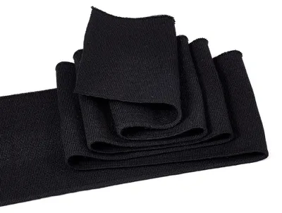 Polycotton Rippbündchen 100x10x0,2 cm Schwarz
